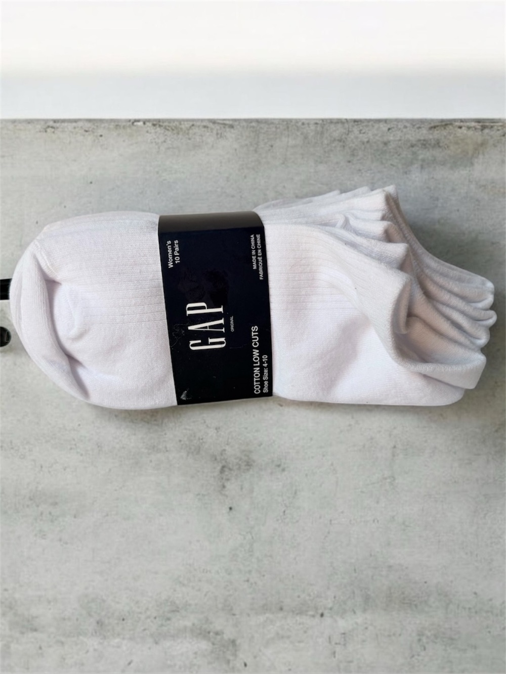 GAP Women's White Cotton Low Cut Socks - 10 Pack